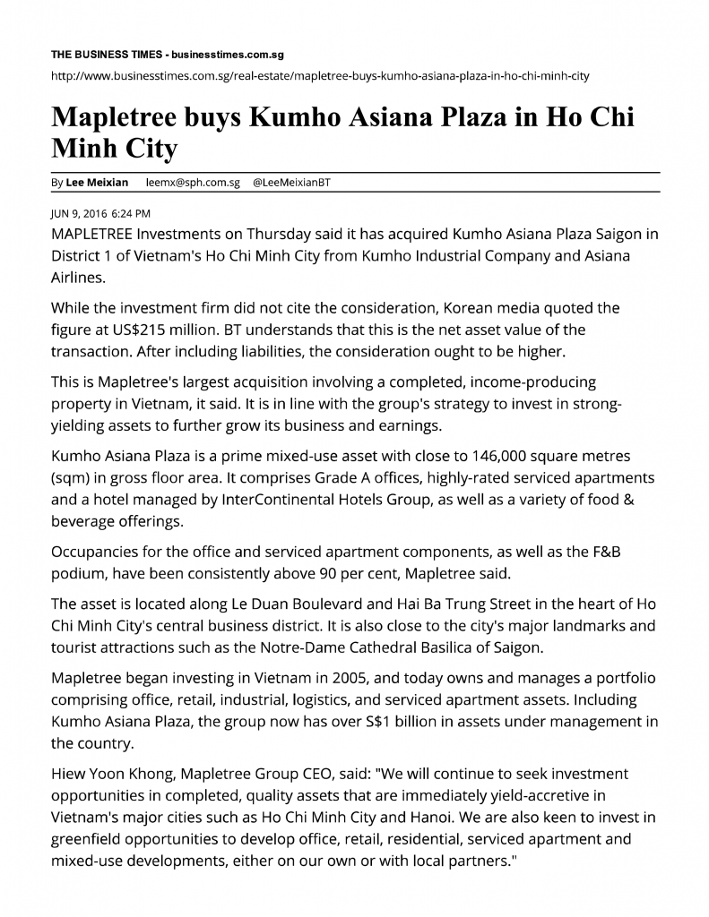 Mapletree buys Kumho Asiana Plaza in Ho__-01